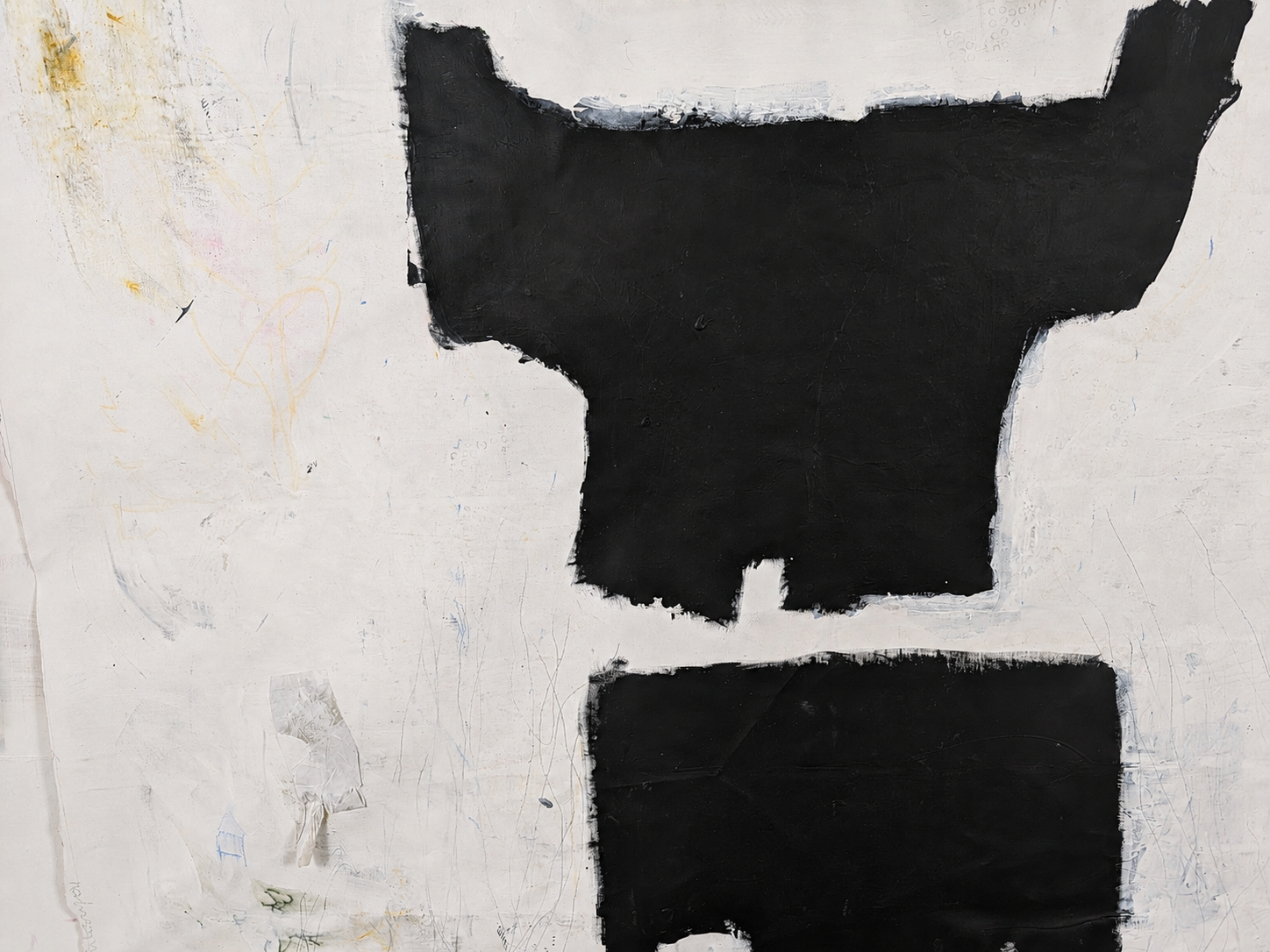 Close detail showing layered marks and surface texture in Untitled 04 by Gareth Pitt-Hart