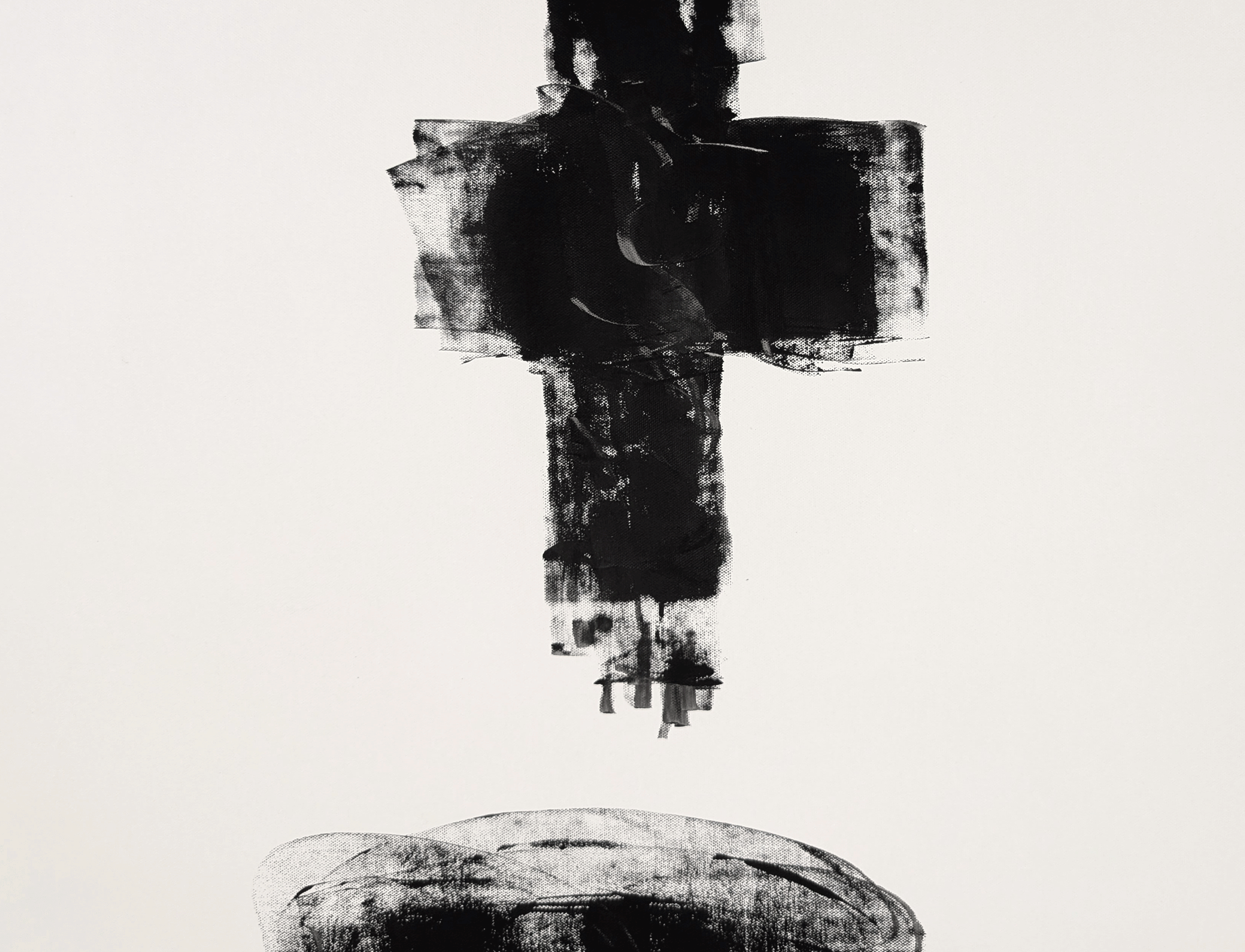 Close detail showing layered marks and surface texture in Untitled 09 by Gareth Pitt-Hart